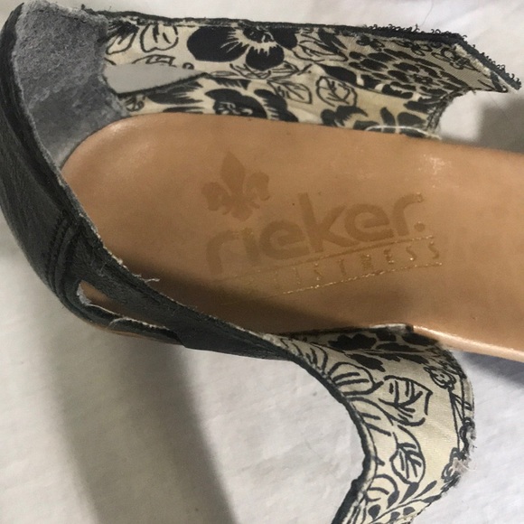 “RIEKER” Blue Leather Studded Heeled Mary Janes. - Picture 11 of 14